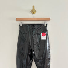 Load image into Gallery viewer, NWT Spanx Faux Patent Leather High Rise Pull On Leggings Black XS