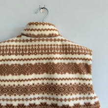 Load image into Gallery viewer, Thread & Supply Issey Reversible Crop Fair Isle Pattern Vest Brown Cream S