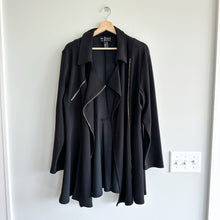 Load image into Gallery viewer, Frank Lyman Asymmetrical Zip Up Draped Collared Jacket Black 18
