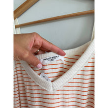 Load image into Gallery viewer, Project Social T Striped Pattern V-Neck Cropped Tank Top Cream Orange M NWT