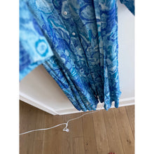 Load image into Gallery viewer, Rixo Maddison Geometric Print Button Front Long Sleeve Maxi Dress Blue M