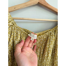 Load image into Gallery viewer, Roolee Roxanne Floral Pattern Square Neck Smocked Puff Sleeve Mini Dress S NWT