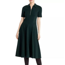 Load image into Gallery viewer, Lafayette 148 New York Fallon Collared Short Sleeve Midi Dress Green 10