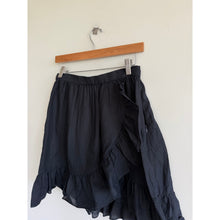 Load image into Gallery viewer, J. Crew Linen Faux Wrap Ruffled Mini Skirt Black O