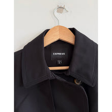 Load image into Gallery viewer, Express Double-Breasted Belted Outdoor Casual Trench Coat Black M NWT