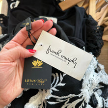 Load image into Gallery viewer, Lotus Threads Short Sleeve Floral Embroidered Gown Black/White 16 NWT