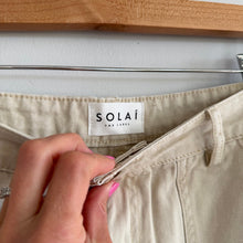 Load image into Gallery viewer, Solai The Label Cotton High Rise Wide Leg Pants Cream L