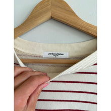 Load image into Gallery viewer, Perfectwhitetee Niall Striped French Terry 3/4 Sleeve Sweatshirt Red White S