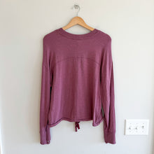 Load image into Gallery viewer, Athleta Marina Crew Neckline Long Sleeve Tie Button Sweatshirt Pink M