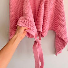Load image into Gallery viewer, Zara Knit V-Neck Long Sleeve Tie Waist Wrap Cropped Cardigan Pink M