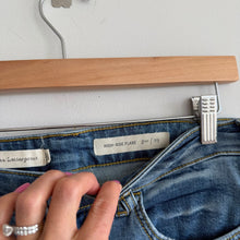 Load image into Gallery viewer, Anthropologie Pilcro Raw Hem High Rise Flared Jeans Blue 29