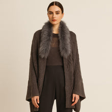 Load image into Gallery viewer, Cashmere Rabbit Fur Neck Warmer Wrap Gray One Size