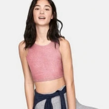 Load image into Gallery viewer, Outdoor Voices Venus Crew Neck Colorblock Crop Top Pink S