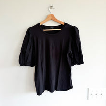 Load image into Gallery viewer, Rails Liza Puff Sleeve Crew Neck Blouse Black L