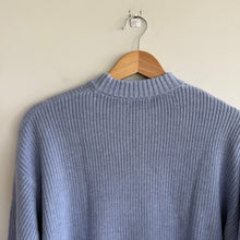 Load image into Gallery viewer, Lunya Cozy Cotton Silk Crew Neck Knit Pullover Sweater Blue XS NWT