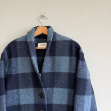 Load image into Gallery viewer, Isabel Marant Étoile Gabriel Single-Breasted Check Coat Midnight Blue 40 NWT