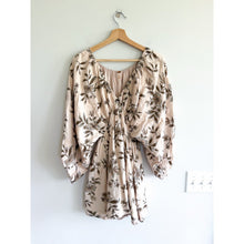 Load image into Gallery viewer, Free People Portia Floral Print Balloon Sleeve Mini Dress Cream M