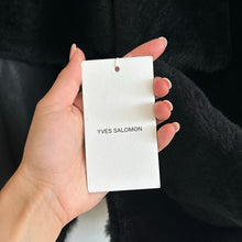 Load image into Gallery viewer, Yves Salomon Draped Lacon Lamb Leather Open Jacket Black 34 NWT