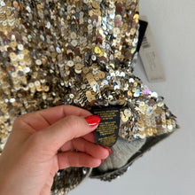 Load image into Gallery viewer, Donna Karan Collection Cashmere Silk Liquid Sequin Tank in Tarnished Gold L