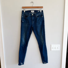 Load image into Gallery viewer, Frame Le Skinny de Jeanne Distressed Mid Rise Jeans Dark Wash Blue 28