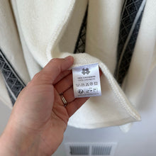 Load image into Gallery viewer, Kujten Cape Liv 2-Threads Cashmere Fringed Open Front Cape Sweater Beige OS NWT