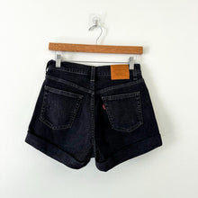 Load image into Gallery viewer, Levis Cuffed Dark Wash Mid Rise Casual Denim Shorts Black 25