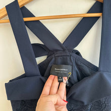 Load image into Gallery viewer, Banana Republic Bow Back Lace Sleeveless Shift Mini Dress Blue 4 NWT