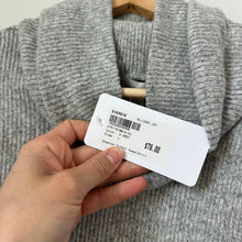 Load image into Gallery viewer, Allison Joy Shannon Cutout Cold Shoulder Cowl Neck Sweatshirt Heather Grey L NWT