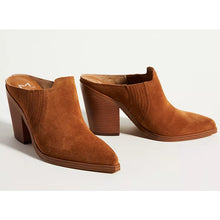 Load image into Gallery viewer, Marc Fisher LTD Gabbi Suede Pointed Toe Slip On Western Heeled Mule Brown 9.5