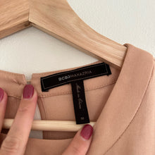 Load image into Gallery viewer, BCBGMAXAZRIA Cynthia Keyhole Front Asymmetrical Dress Tan M