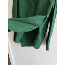 Load image into Gallery viewer, The Frankie Shop Curvy Hem Long Sleeve Side Slit Cotton Button Up Shirt Green M