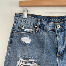 Load image into Gallery viewer, Articles Of Society Distressed Denim Dark Wash Mid Rise Shorts Blue 27