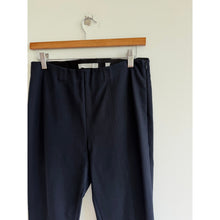 Load image into Gallery viewer, Vince Flat Front High Rise Straight Leg Cropped Pull-On Pants Navy L