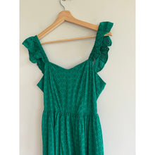 Load image into Gallery viewer, The Drop Tulsi Floral Eyelet Sleeveless Tie Back Dress Ultra Marine Green S NWT