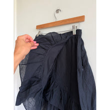Load image into Gallery viewer, J. Crew Linen Faux Wrap Ruffled Mini Skirt Black O