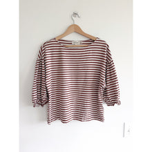 Load image into Gallery viewer, Nation LTD Sandra Boat Neck Organic Cotton Top Rust White S