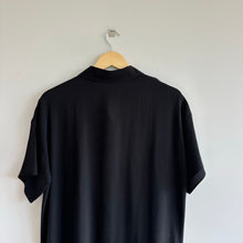 Load image into Gallery viewer, Eileen Fisher Silk Georgette Button Up Shirt Midi Dress Black M