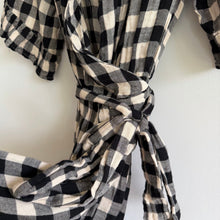 Load image into Gallery viewer, Isabella Sinclair By Anthropologie Wrap Mildred Gingham Midi Dress S NWT