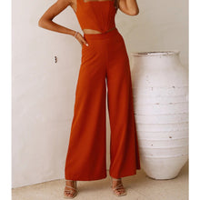 Load image into Gallery viewer, Hello Molly So Automatic High Rise Wide Leg Casual Pants Rust Brown S