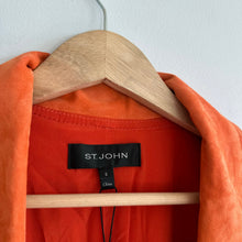 Load image into Gallery viewer, ST. JOHN Silken Suede Slouchy Strap Sleeve Jacket Soft Sienna Orange NWT