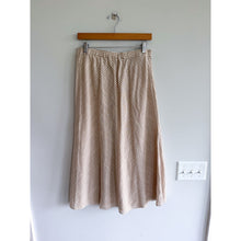 Load image into Gallery viewer, Max Studio Stripe Button Front Elastic Waist A-Line Midi Skirt Beige White M