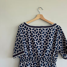 Load image into Gallery viewer, Gretchen Scott Surf's Up Dress Lucy in The Sky Navy XL NWT