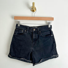Load image into Gallery viewer, Madewell High-Rise Denim Raw Hem Cut-Off Shorts Black 24