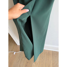 Load image into Gallery viewer, Shoshanna Margo Hunter Midnight Crepe Front Slit Maxi Dress Green 4