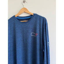 Load image into Gallery viewer, Vineyard Vines Performance Whale Outline Long Sleeve T-Shirt Blue XL