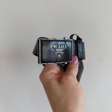 Load image into Gallery viewer, PRADA Saffiano Leather Classic Adjustable Slide Buckle Belt Black 44