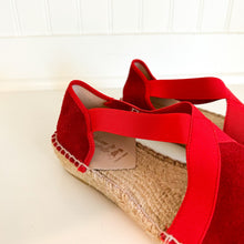Load image into Gallery viewer, La Maison de L' Espadrille Suede Slip On Espadrille Sandal Red 36