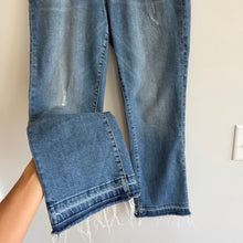 Load image into Gallery viewer, Anthropologie Pilcro Raw Hem High Rise Flared Jeans Blue 29