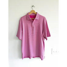 Load image into Gallery viewer, Fairway & Greene Mini Striped Short Sleeve Polo Shirt Pink White XL