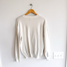 Load image into Gallery viewer, Modern Citizen Yara Side Zip Crew Neck Pullover Sweater White L